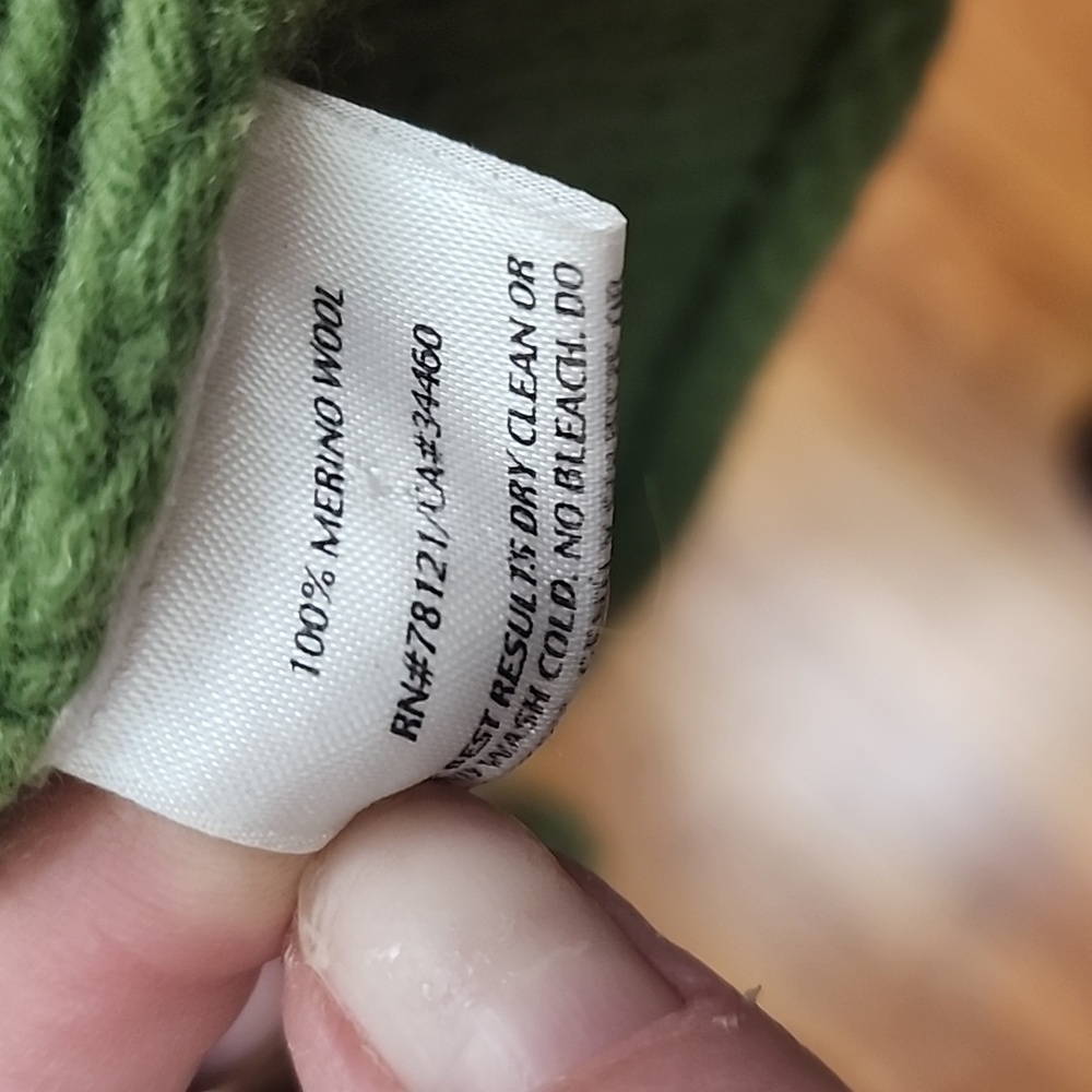 Eileen Fisher green merino wool chunky long cardigan size Medium - Picture 5 of 8